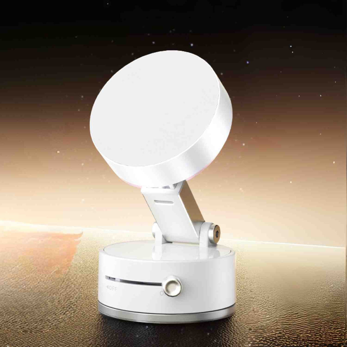 support téléphone magnétique en coloris blanc, design épuré pour bureau ou voiture