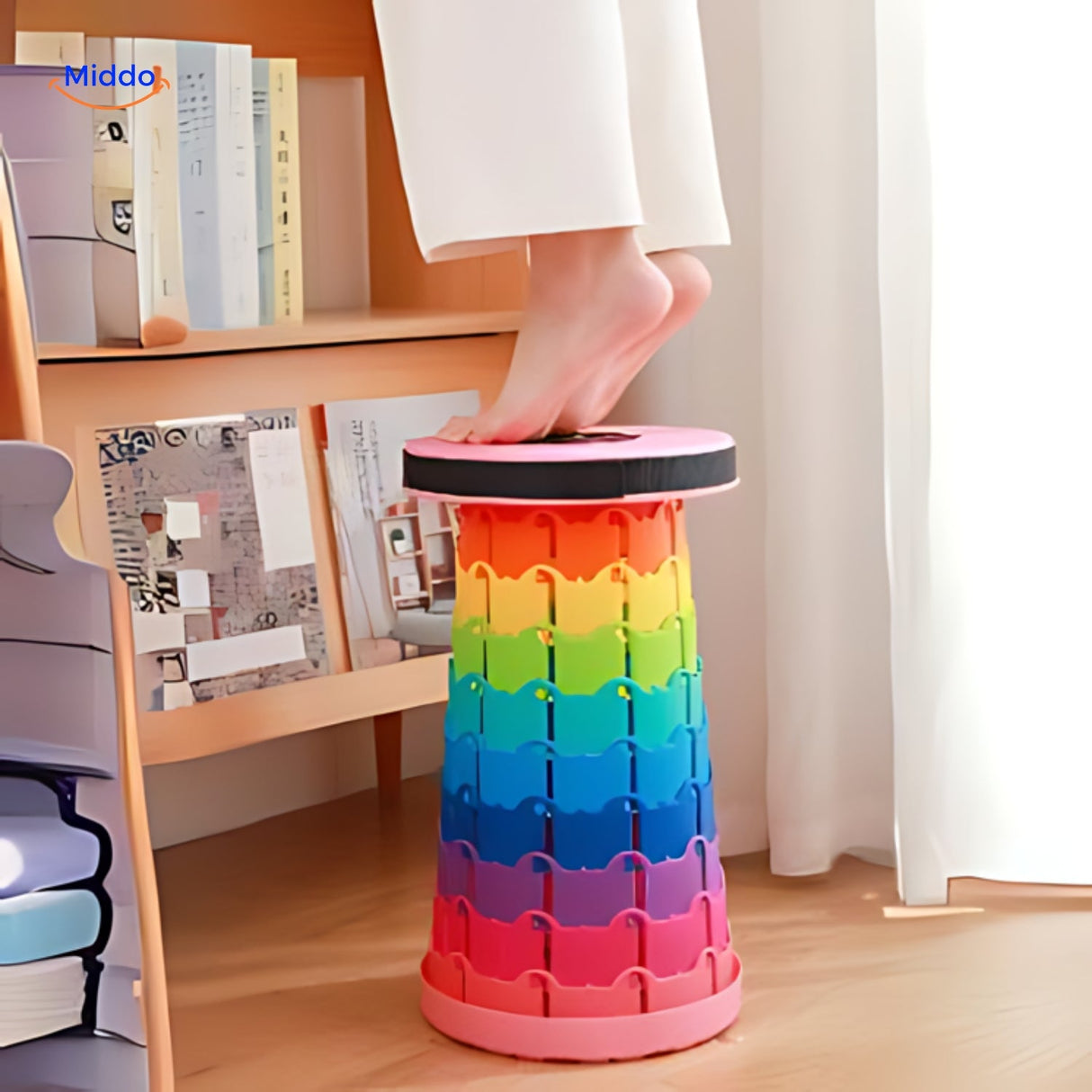 tabouret télescopique réglable léger, facile à emporter partout au quotidien