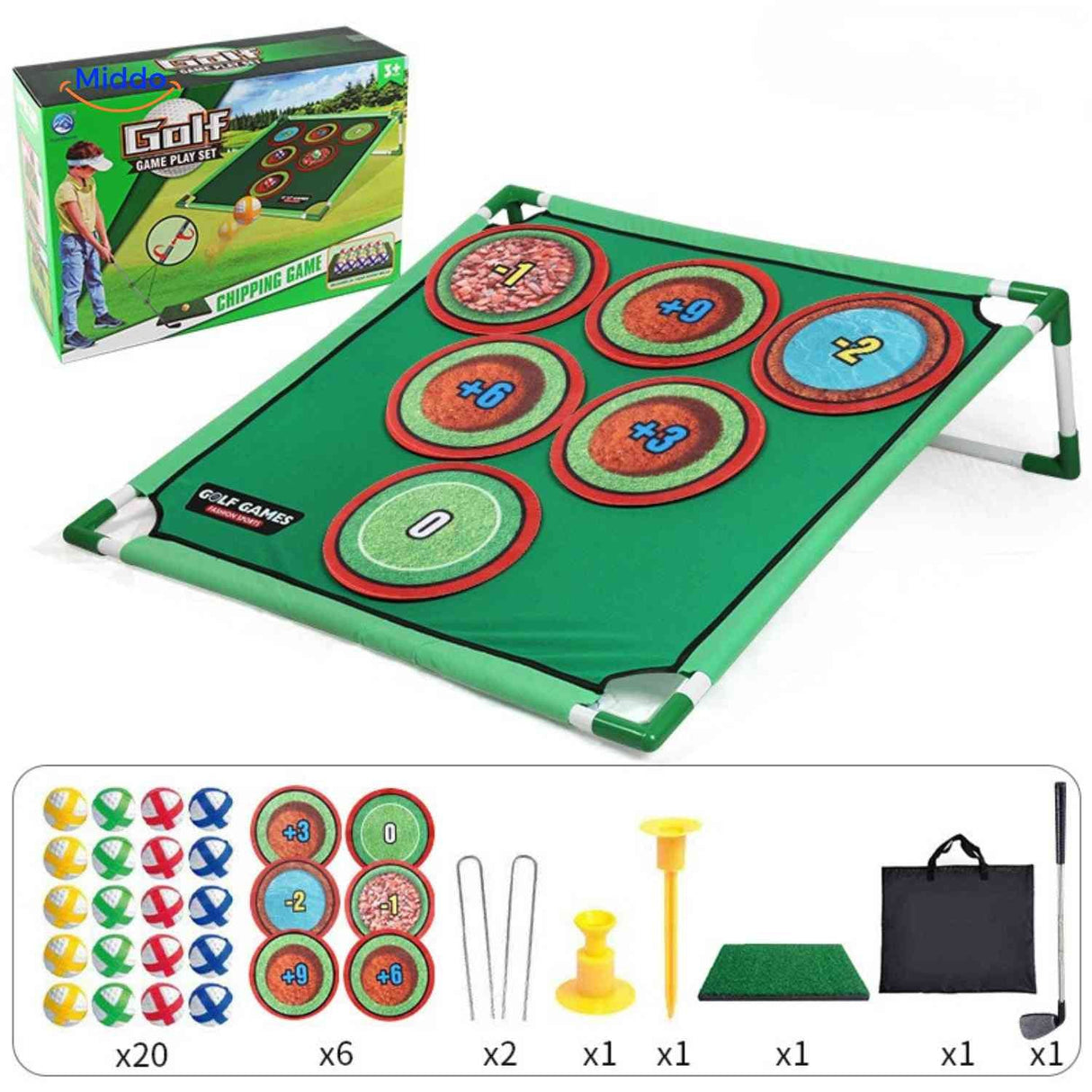 jeu de chipping golf avec anneaux de score en plusieurs points