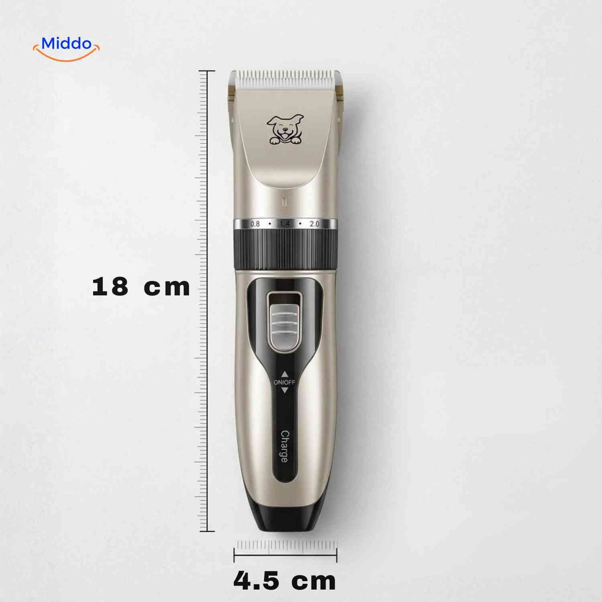 tondeuse pour animaux au format compact de 18 cm, légère et facile à manipuler