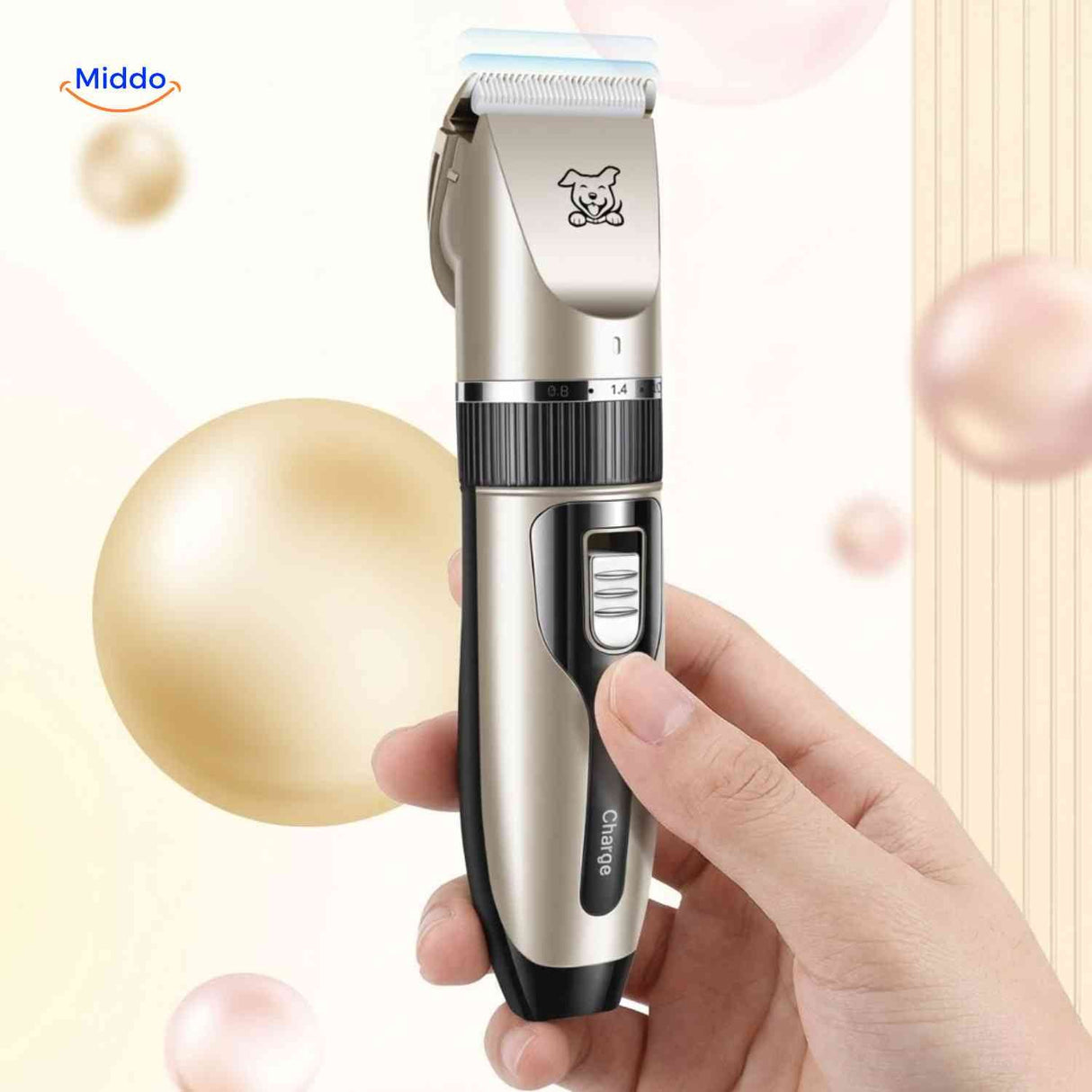 tondeuse rechargeable avec prise en main facile et bouton de commande