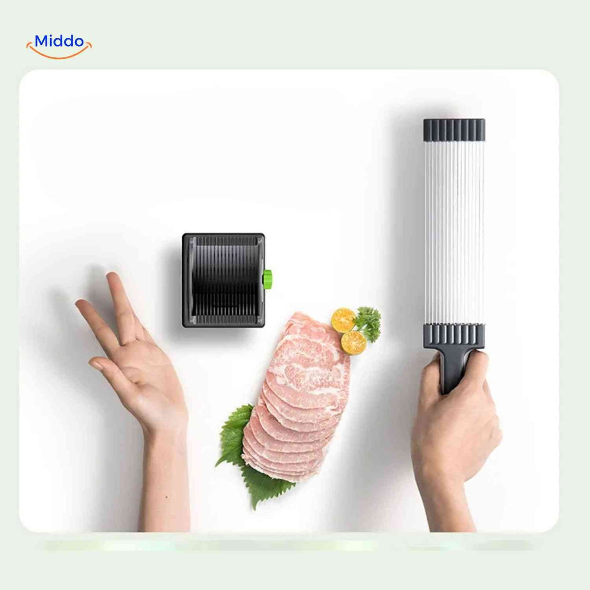 trancheuse à viande compacte avec poignée confortable, facile à utiliser au quotidien