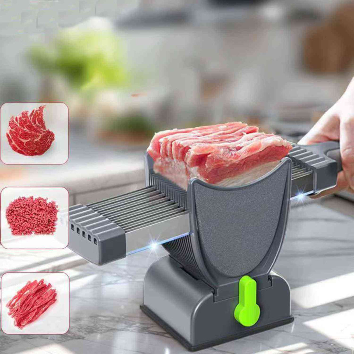 trancheuse à viande produisant des tranches fines parfaites et de la viande hachée maison