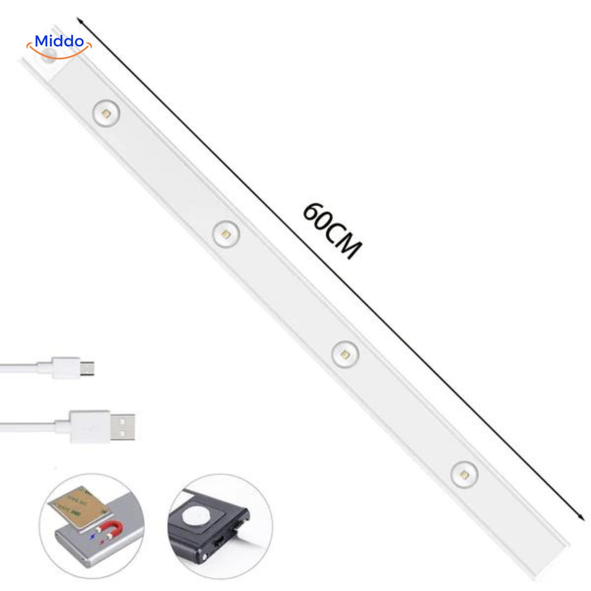 veilleuse LED USB avec détecteur de mouvement, format 30 cm, idéale pour petits espaces