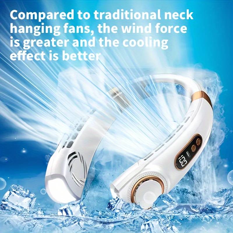 ventilateur de cou blanc ergonomique à haute vélocité, conception aérodynamique transparente