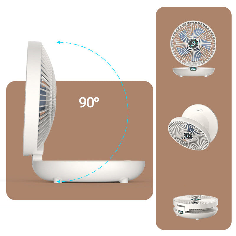 ventilateur orientable illustrant sa rotation à 90 degrés pour diriger l'air