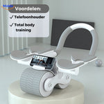 AbWheel Pro buikspier trainer met telefoonhouder grijs