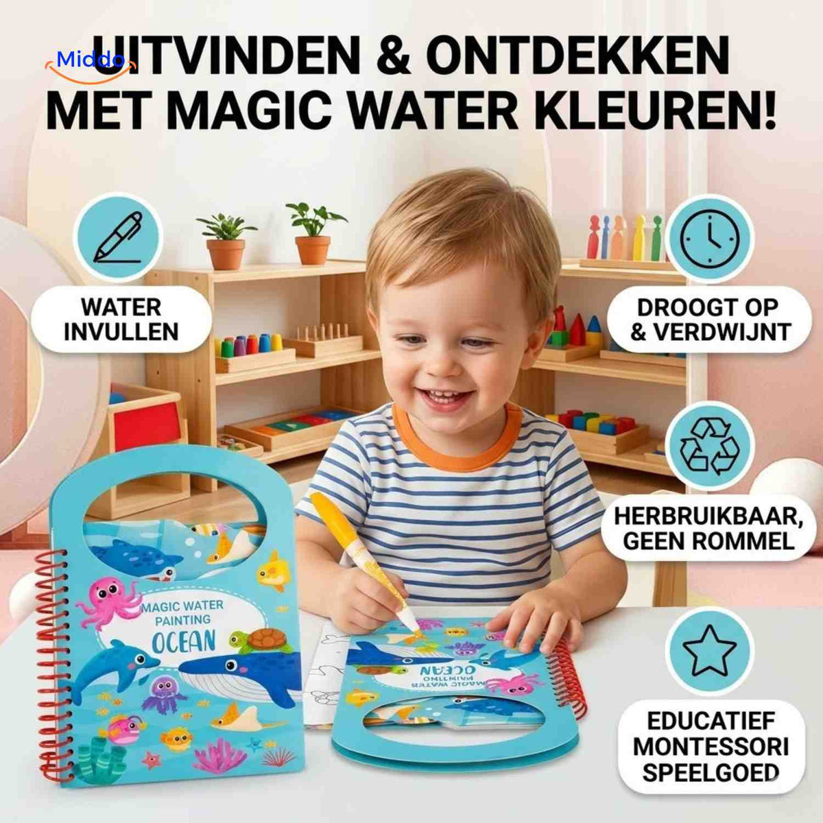Livre de coloriage AquaDraw à l’eau réutilisable pour enfant, vue 02
