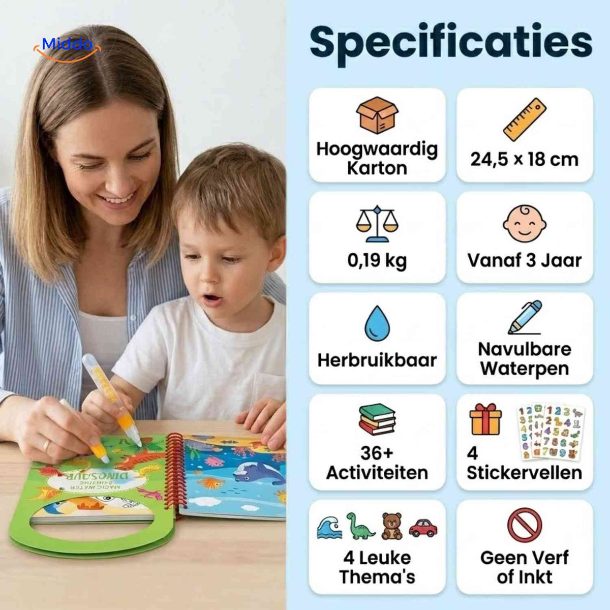 Livre de coloriage AquaDraw à l’eau réutilisable pour enfant, vue 15