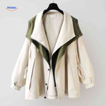 AquaShell jas creme met groen detail modern damesjack www.middo.nl