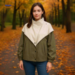 AquaShell jas groen met creme kraag damesjack www.middo.nl