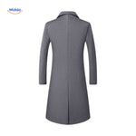 Ashford Wol Trench grijze lange wintermantel herenwww.middo.nl