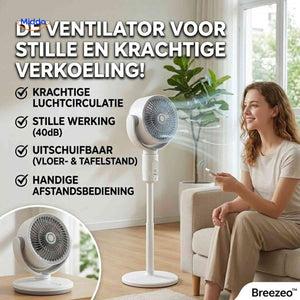Ventilateur Breezeo silencieux et réglable, circulation d’air, vue 10