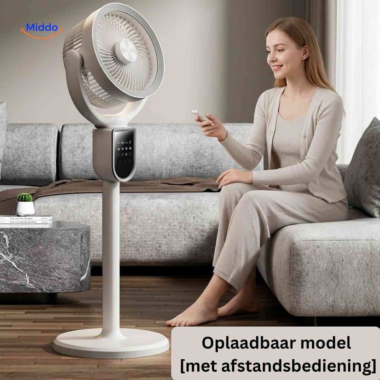 Ventilateur Breezeo silencieux et réglable, rechargeable, vue 4