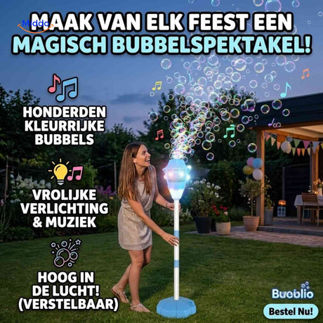 Machine à bulles Bubblio rechargeable avec LED et musique, réglable, vue 12