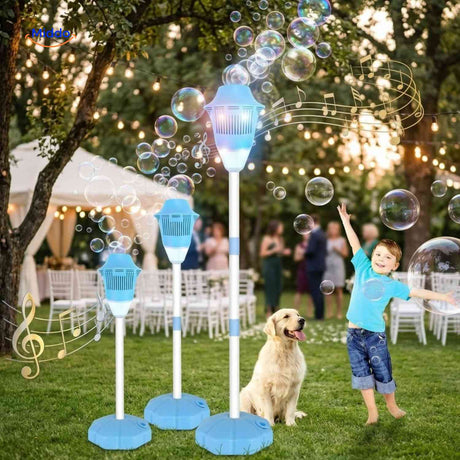 Machine à bulles Bubblio rechargeable avec LED et musique, réglable, vue 1