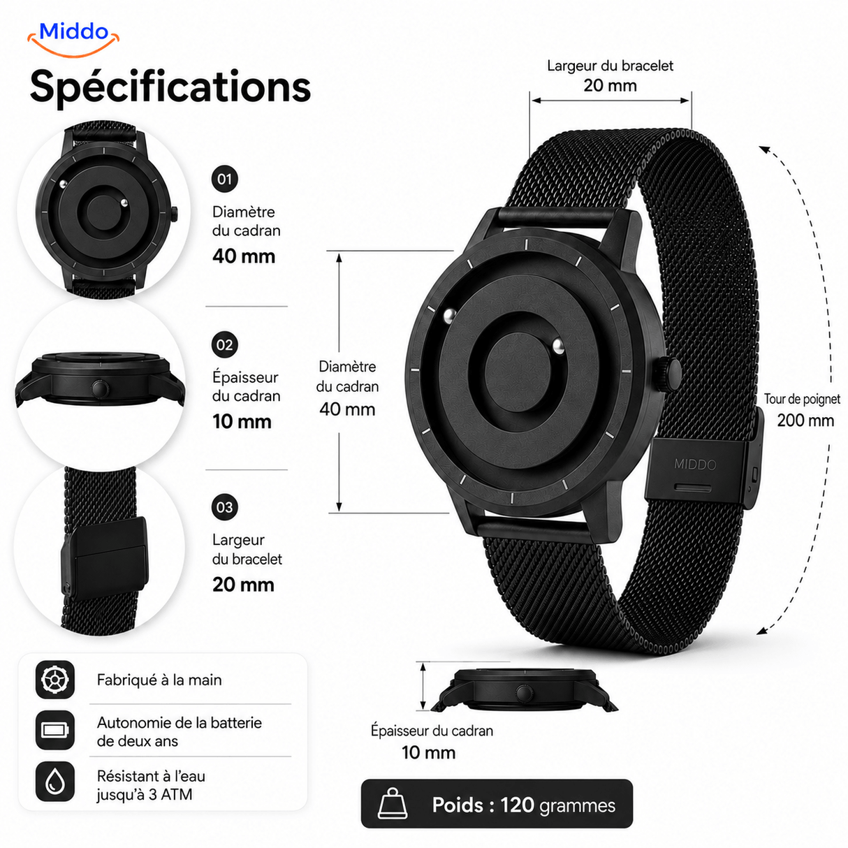 Montre Magnétique™ - Montre Magnétique Artisanale Premium.