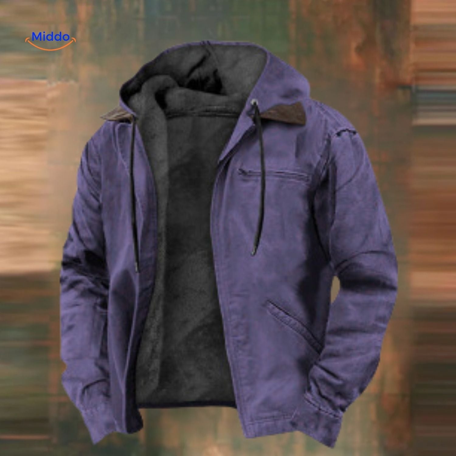 ColorFusion Hoodie bleu foncé avec capuche et doublure middo