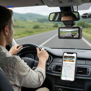 DriveGuard dashcam installation voiture avec caméra avant et arrière