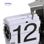 Elegante Retro Flip Vintage Klok Met Quartz Uurwerk Metalen Basis Pvc Messen www.middo.nl