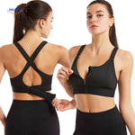 Fitura Sportbh zwarte voorkant rits fitness sport bh www.middo.nl