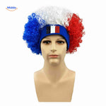 Flagora Perruque bleu blanc rouge perruque bouclée France bandeau www.middo.fr