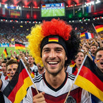 Flagora Perruque boucles Allemagne perruque supporter stade fan www.middo.fr