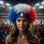 Flagora Perruque boucles France perruque supporter stade fan www.middo.fr