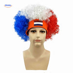 Flagora Perruque boucles perruque supporter drapeau national design www.middo.fr