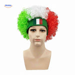 Flagora Perruque boucles perruque supporter football accessoire fan www.middo.fr