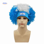 Flagora Perruque boucles perruque supporter accessoire football www.middo.fr