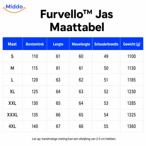 Furvello veste homme guide des tailles