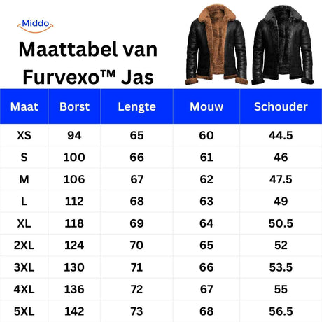 Furvexo veste guide des tailles