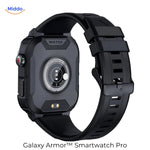 Galaxy Armor Smartwatch Pro voor IOS en Android zwart achterkant www.middo.nl