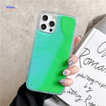 GlowSand Telefoonhoesje met groen blauw kleurverloop transparant www.middo.nl