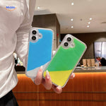 GlowSand Telefoonhoesjes met blauw en groen geel overloopstijl www.middo.nl