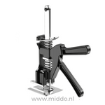 Close-up van de Strong Arm tilhulp in robuust RVS