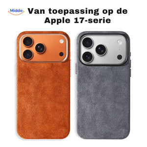 Coque iPhone AlcantaPro compatible MagSafe, orange, vue 10