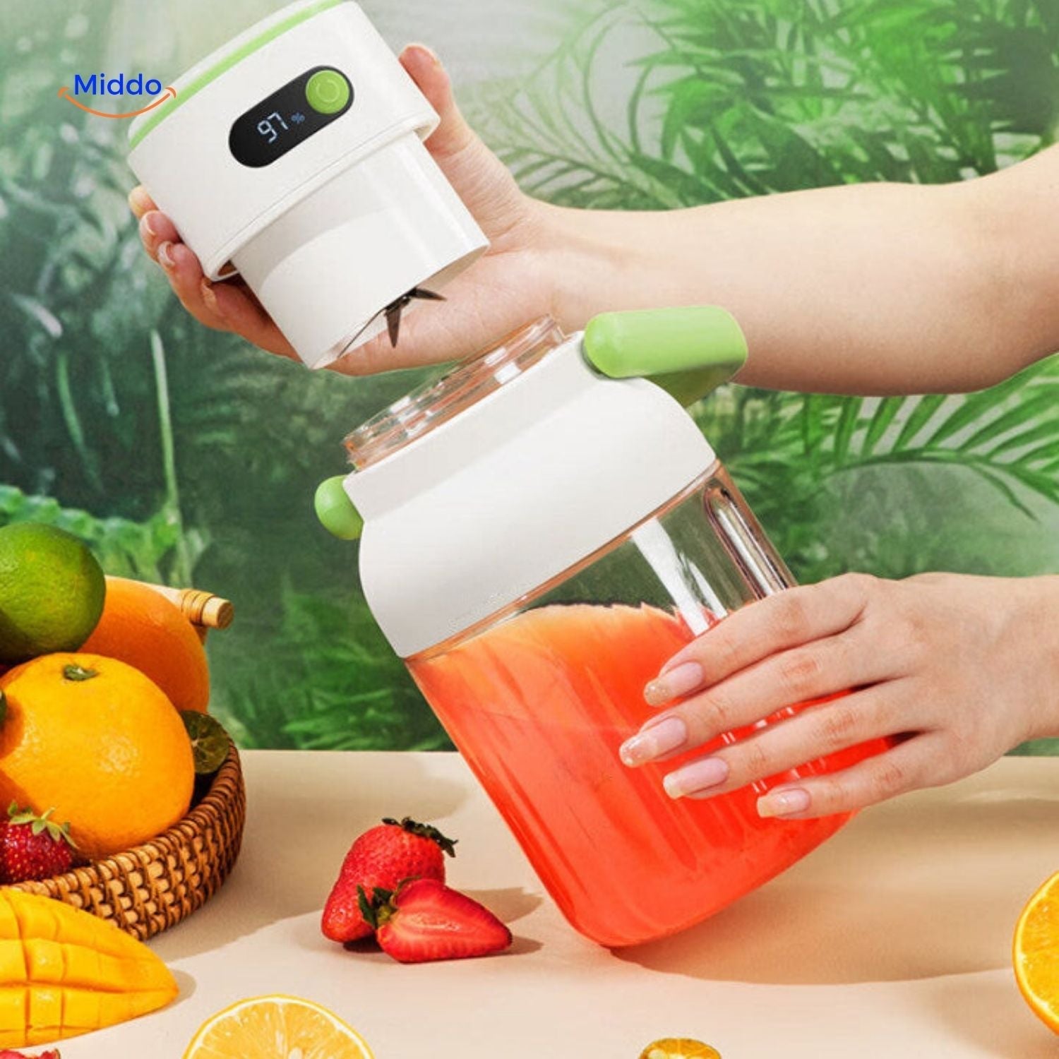 JuiceX Mixeur Portable facile à agiter pour jus middo