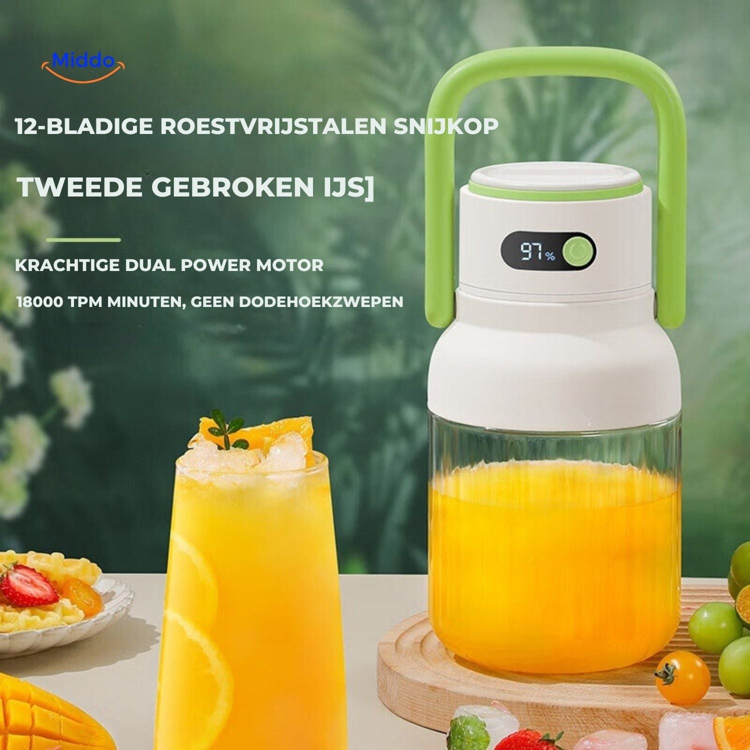 JuiceX Mixeur Sans Fil avec moteur puissant pour jus middo