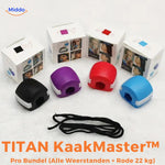 Verschillende kleuren en weerstanden van de KaakMaster Pro kaaktrainer.