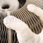 Close-up van de Kattenscratcher textuur met kattenpoten op de kattenscratcher