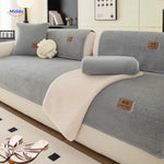 LuxeLamb Sofa Kussens blauw grijze dekens met stof www.middo.nl