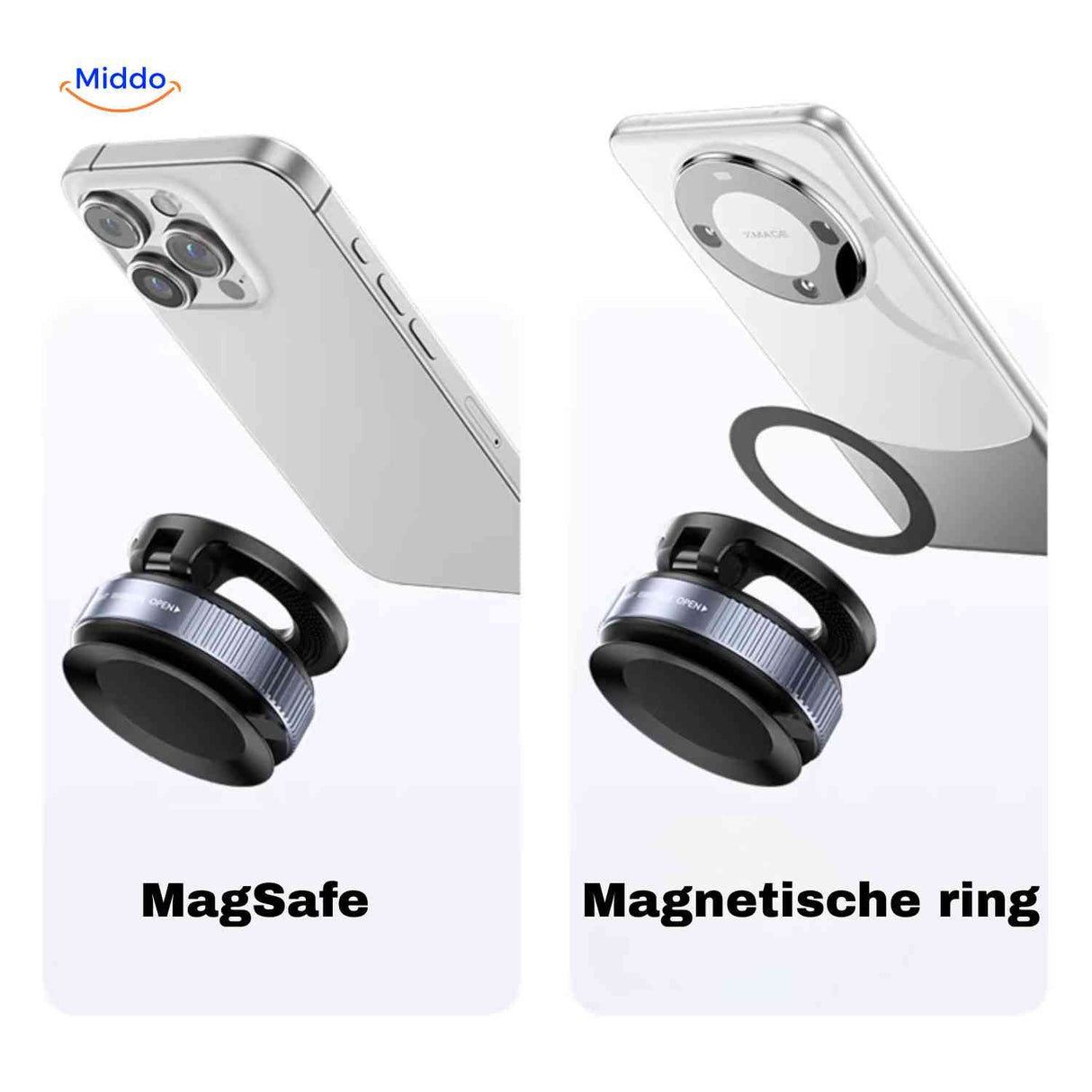 MagnaFold support téléphone réglable avec base à vide et molette