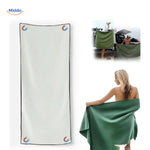 MagnaTowel Strand witte handdoek met magneten www.middo.nl