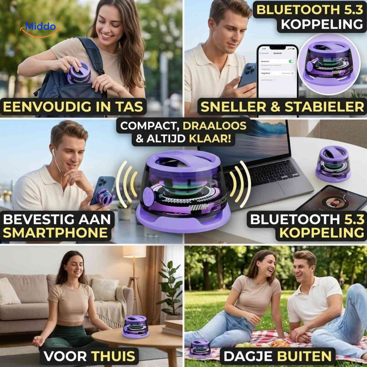 Enceinte MagniBeat Bluetooth magnétique avec éclairage LED, vue 04