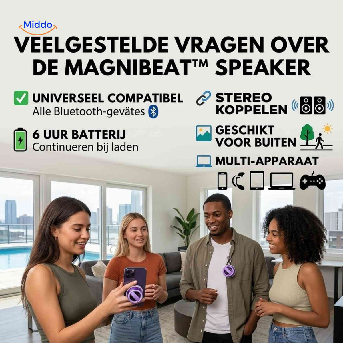 Enceinte MagniBeat Bluetooth magnétique avec éclairage LED, vue 08