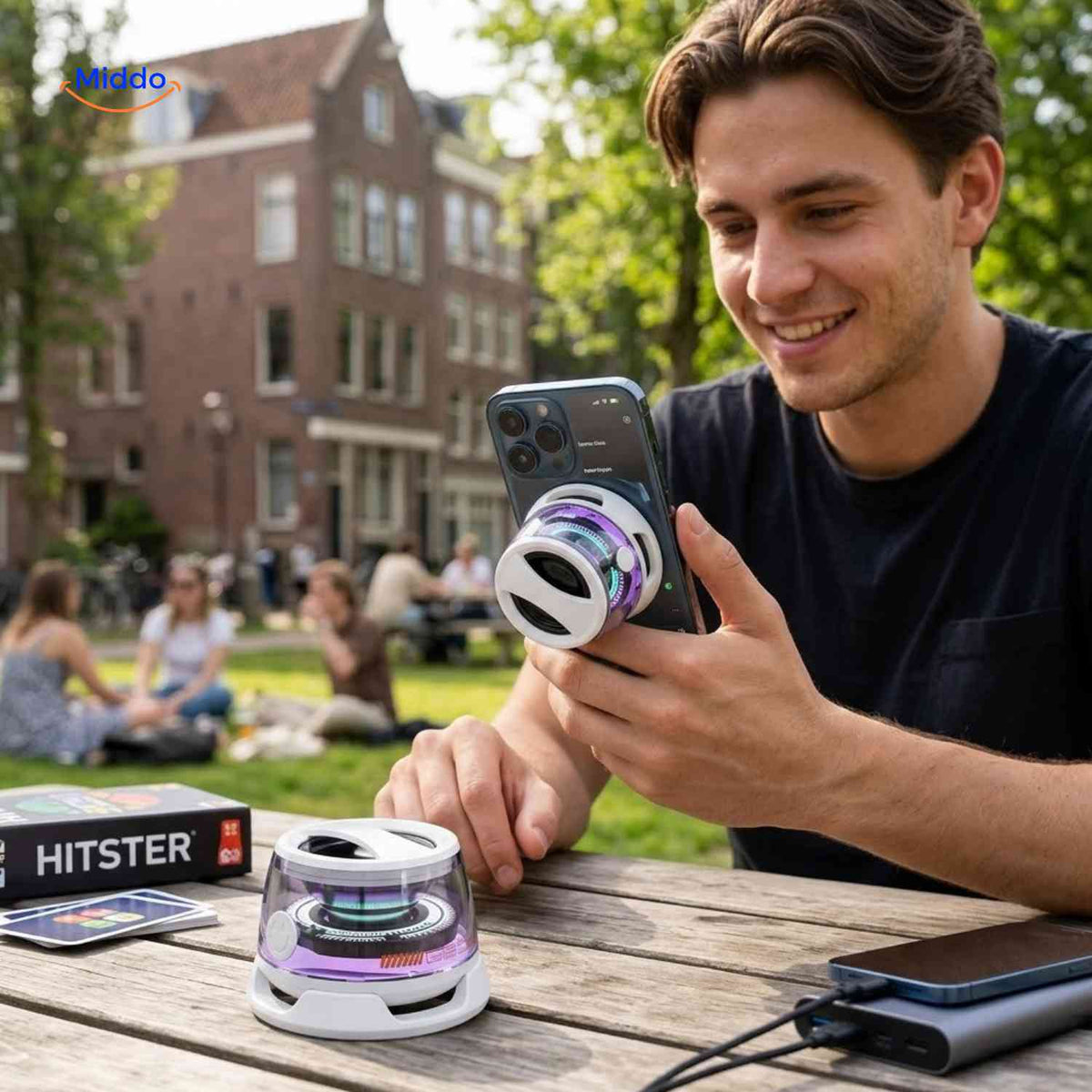 Enceinte MagniBeat Bluetooth magnétique avec éclairage LED, vue 02