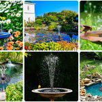 Solar Oasis fontein in verschillende natuurlijke vijvers en tuinen