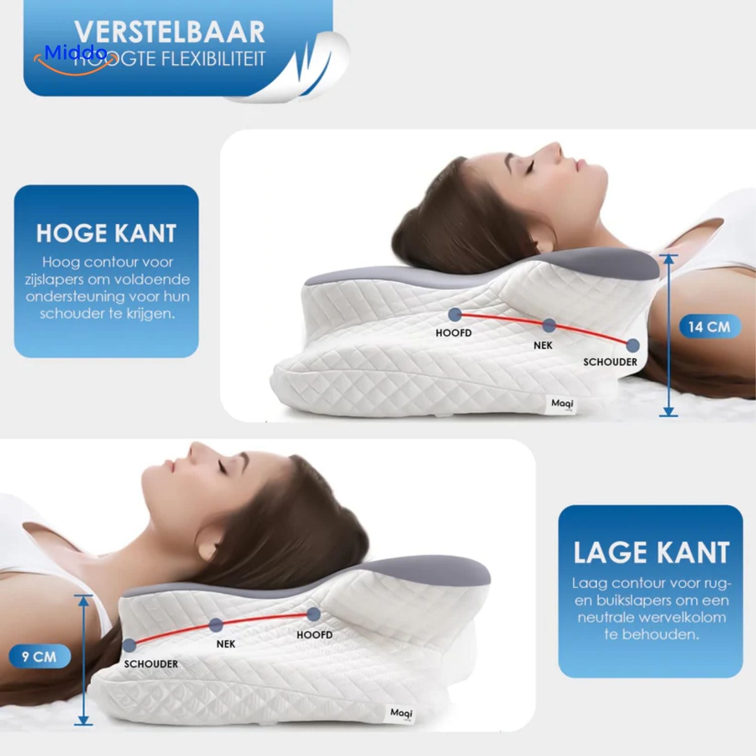 NeckRest Kussen met multifunctionele positie voor neksteun www.middo.nl